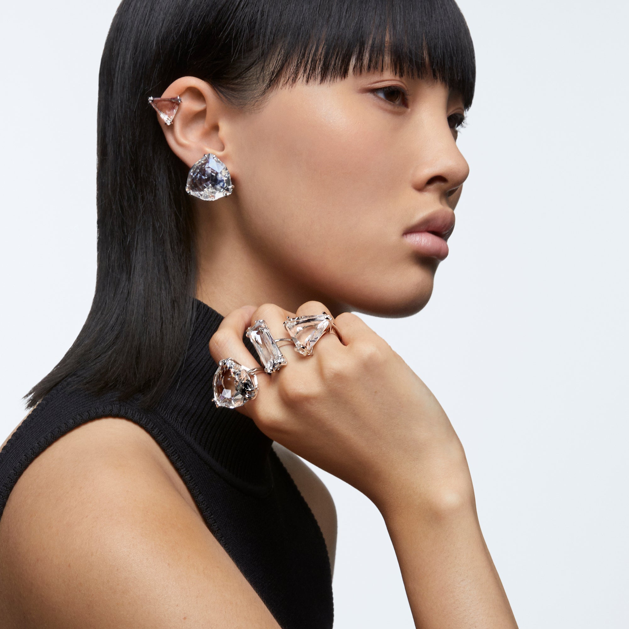 Swarovski Mesmera Single Triangle Clip on Earring - Earrings