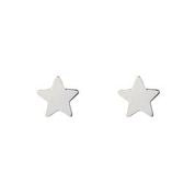 9ct White Gold Star Stud Earrings