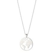 9ct White Gold World Pendant
