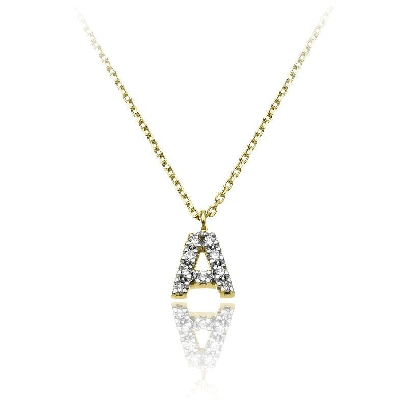 Chimento Love In 18ct Yellow Gold Diamond Initial 'A' Necklace