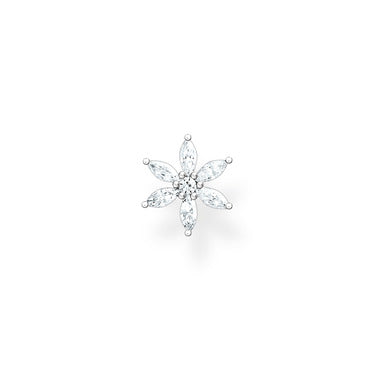 Thomas Sabo Sterling Silver Single Filigree Flower Earrings with Cubic Zirconia