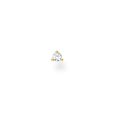 Thomas Sabo Yellow Gold Plated Single Cubic Zirconia Stud Erg Earrings
