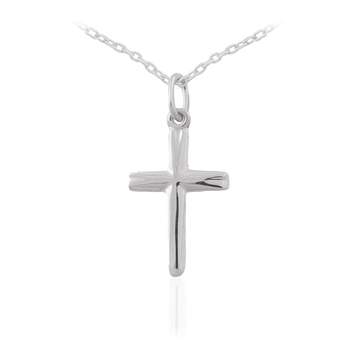 Sterling Silver Small Fancy Edge Cross Pendant