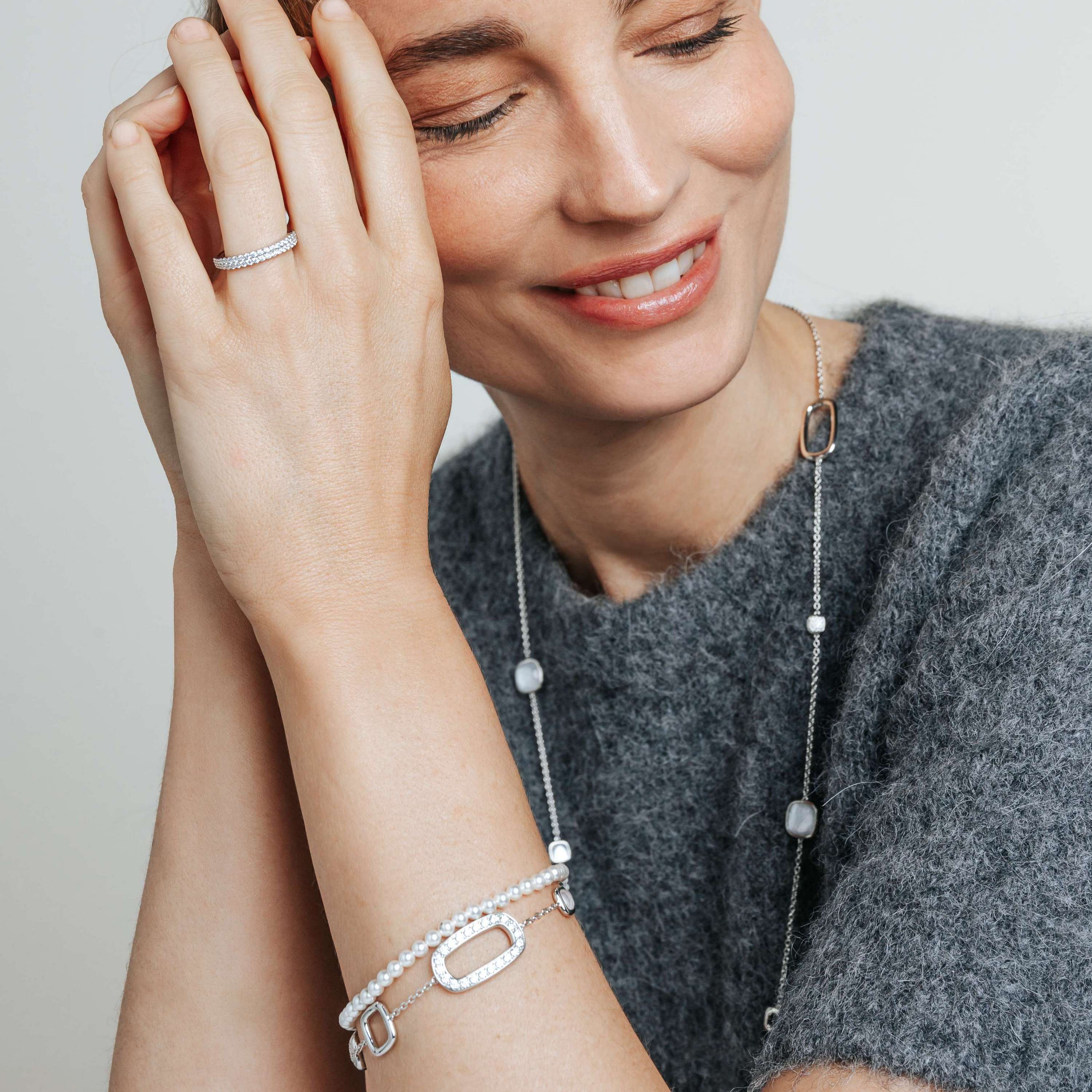 Ti Sento Pearl Bracelet with Sterling Silver Clasp