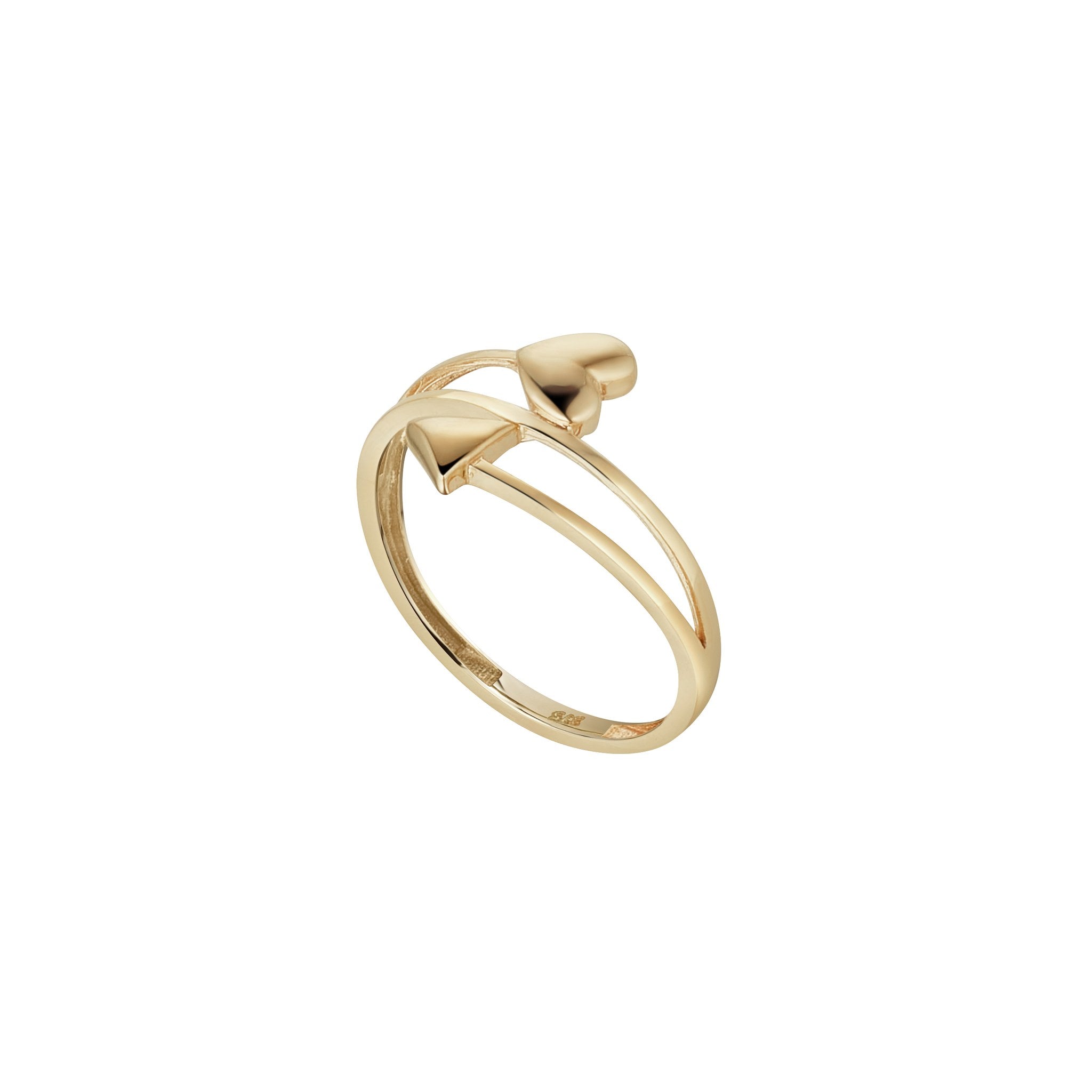 9ct Yellow Gold Heart & Arrow Ring