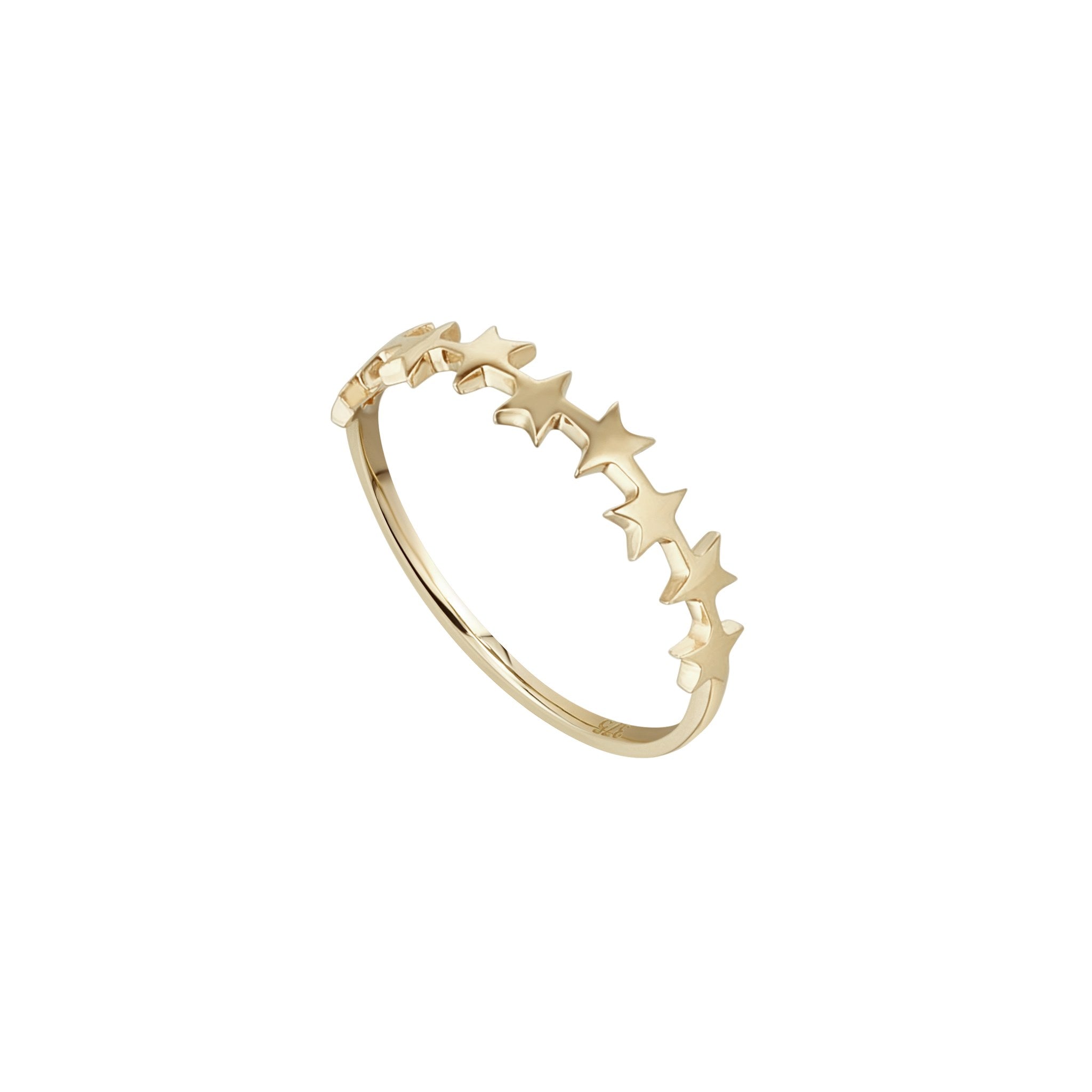 9ct Yellow Gold Star Band Ring
