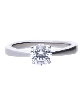 Diamondfire Sterling Silver CZ Solitaire Ring 1.0ct