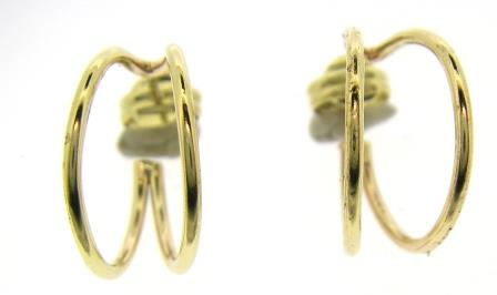 9ct Yellow Gold Cubic Zirconia Half Hoop Earrings