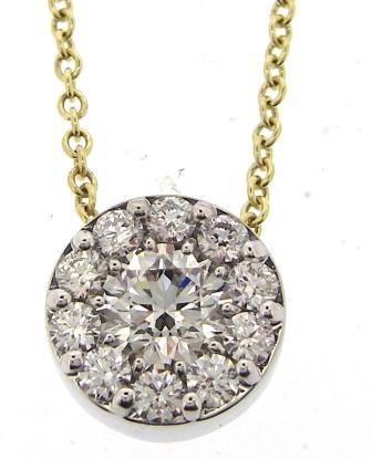 Hearts On Fire 18ct White Gold 0.70ct Fulfillment Diamond Pendant On Yellow Gold 18' Chain