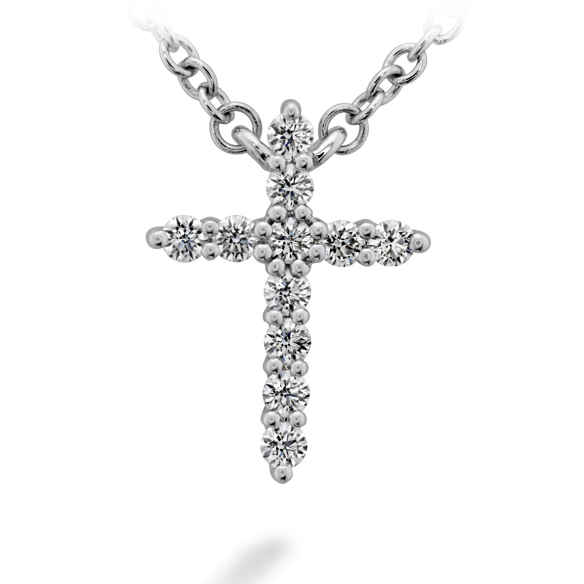 Hearts On Fire 18ct White Gold 0.10ct Signature Cross Pendant - Small