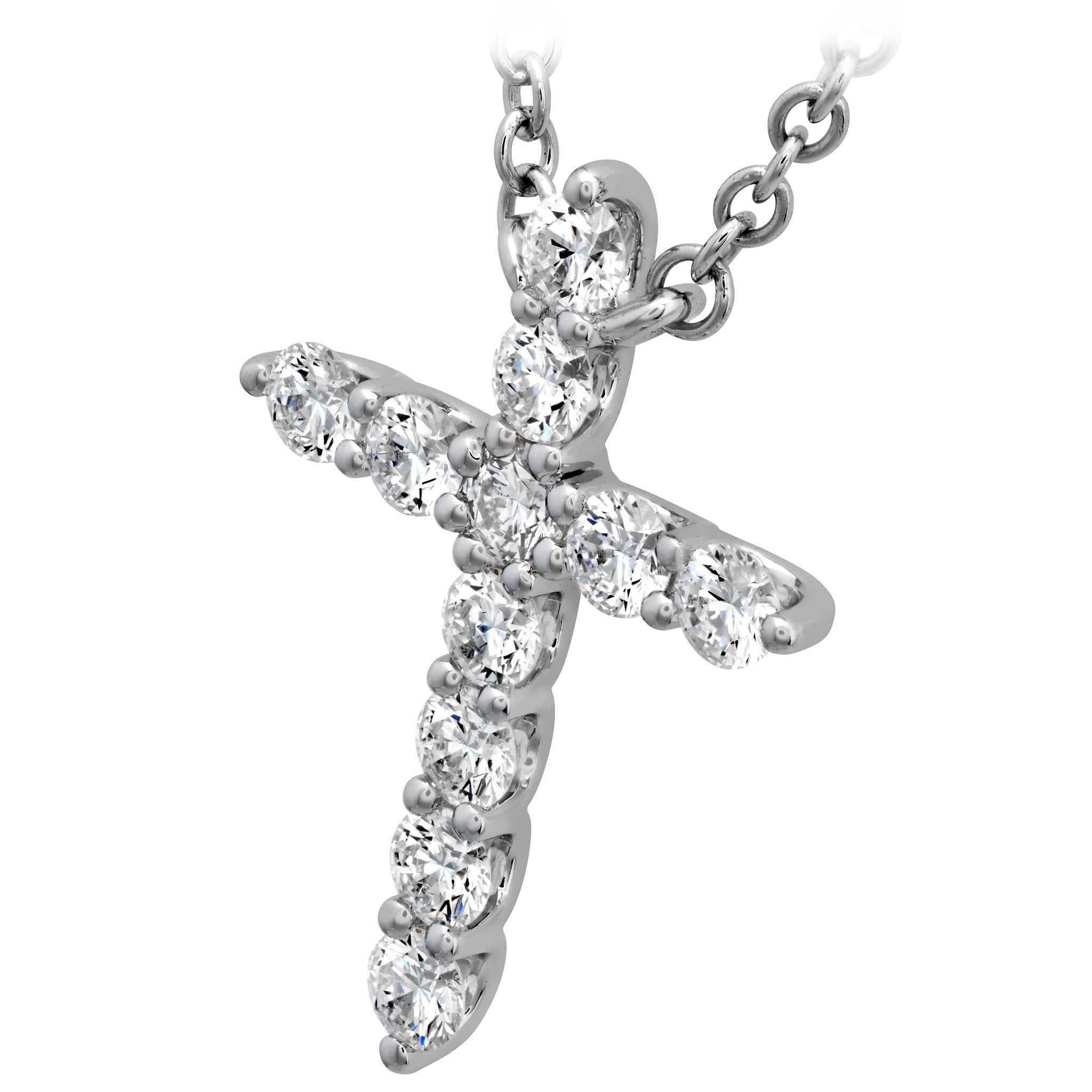 Hearts On Fire 18ct White Gold 0.33ct Signature Cross Pendant - Medium