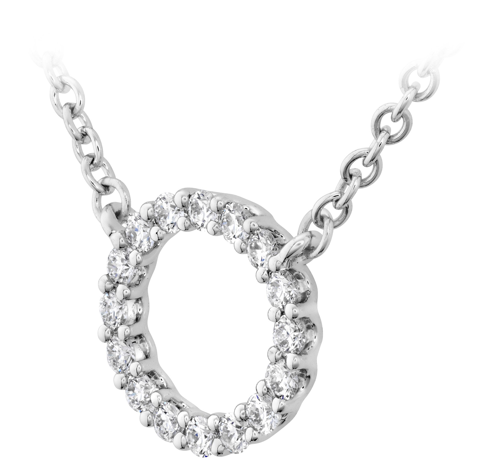 Hearts On Fire 18ct White Gold 0.12ct Signature Circle Pendant - Small