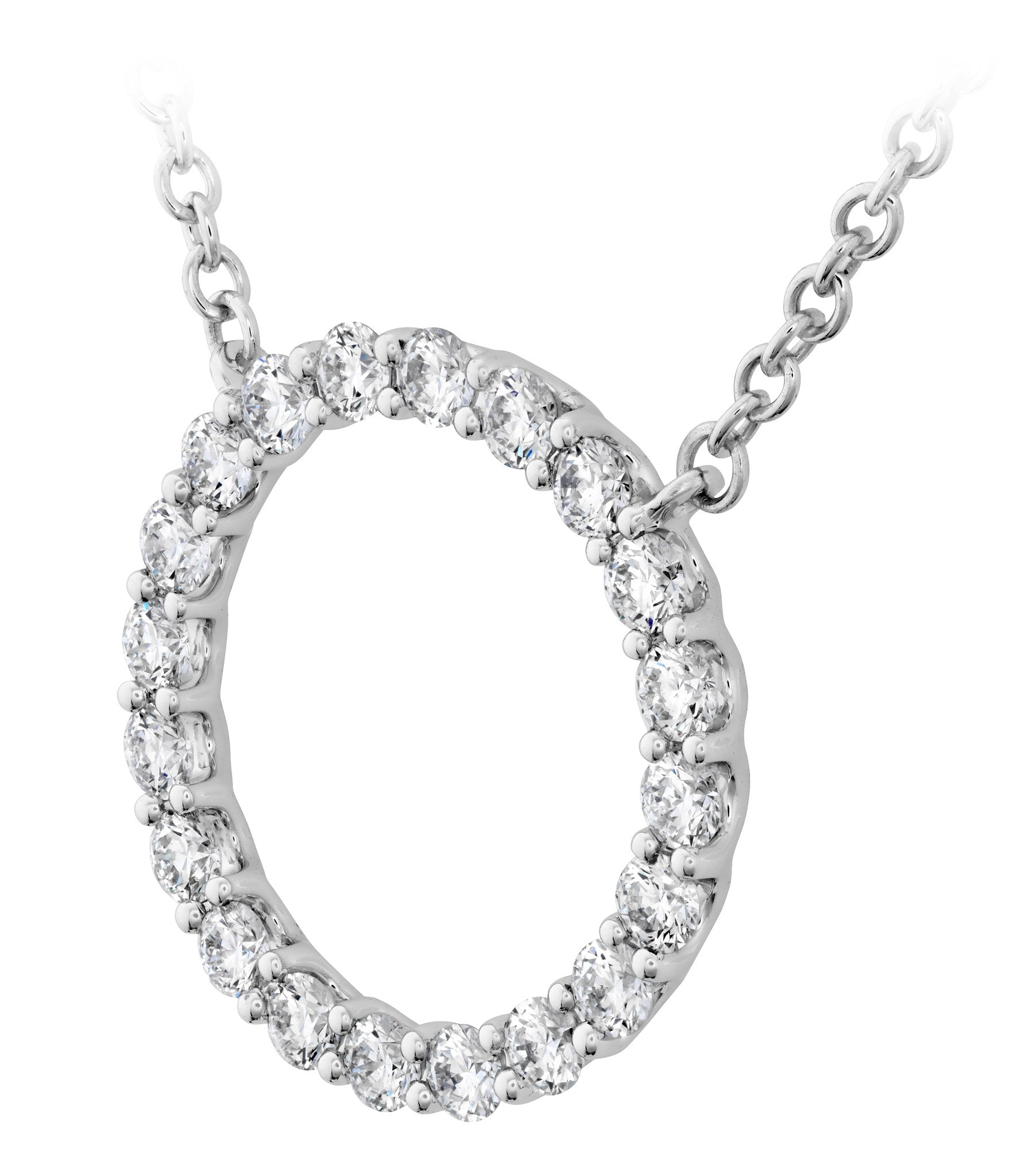 Hearts On Fire 18ct White Gold 0.37ct Signature Circle Pendant - Medium