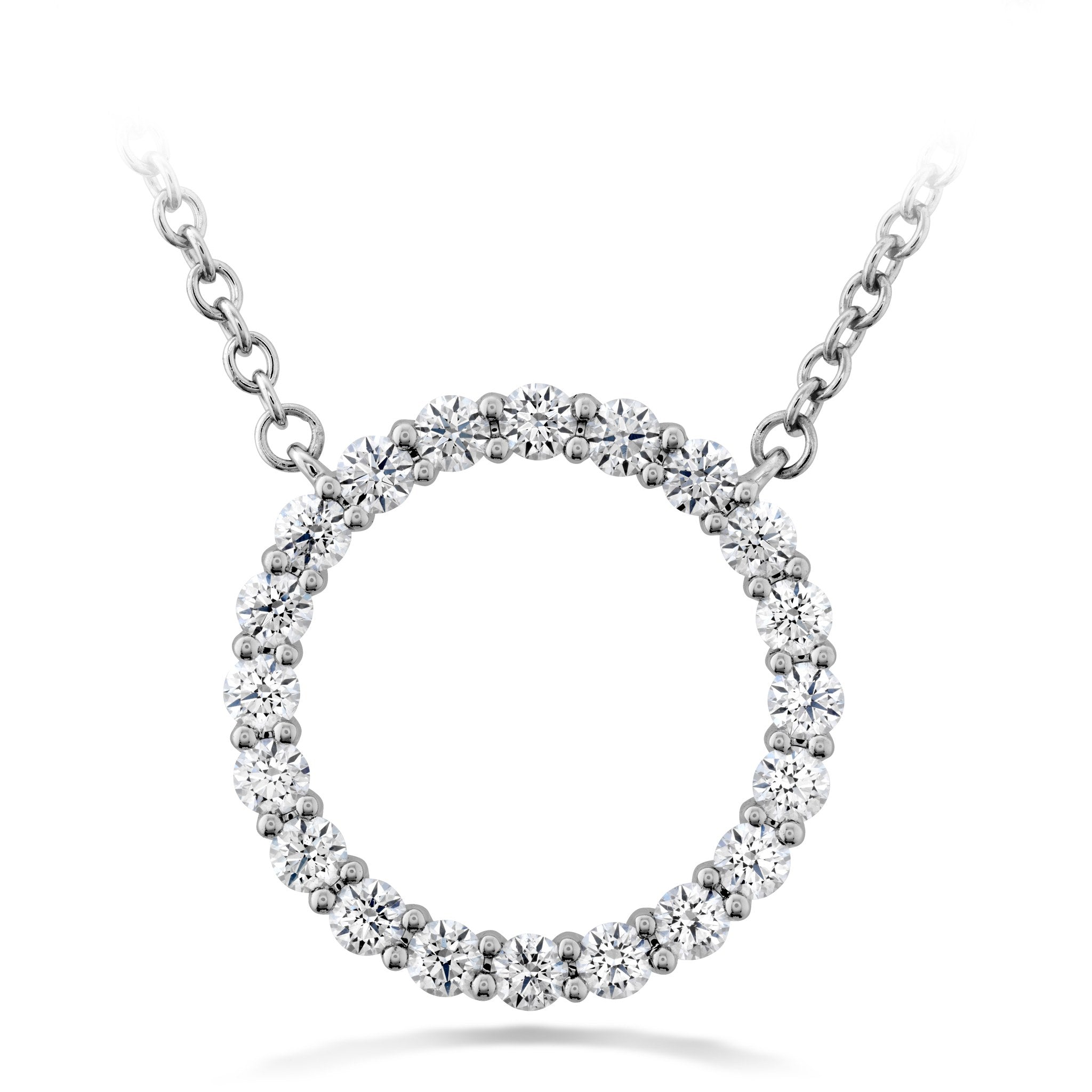 Hearts On Fire 18ct White Gold 0.37ct Signature Circle Pendant - Medium