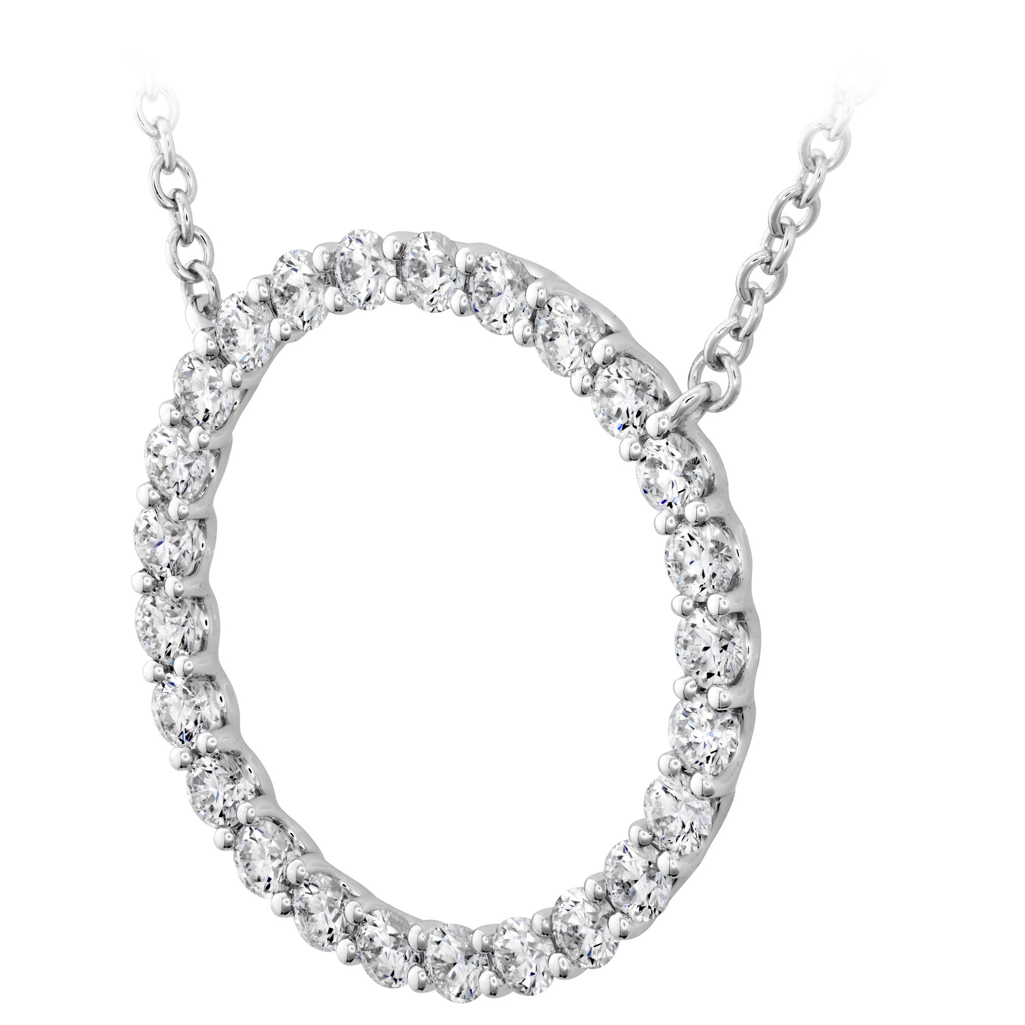 Hearts On Fire 18ct White Gold 0.63ct Signature Circle Pendant - Large
