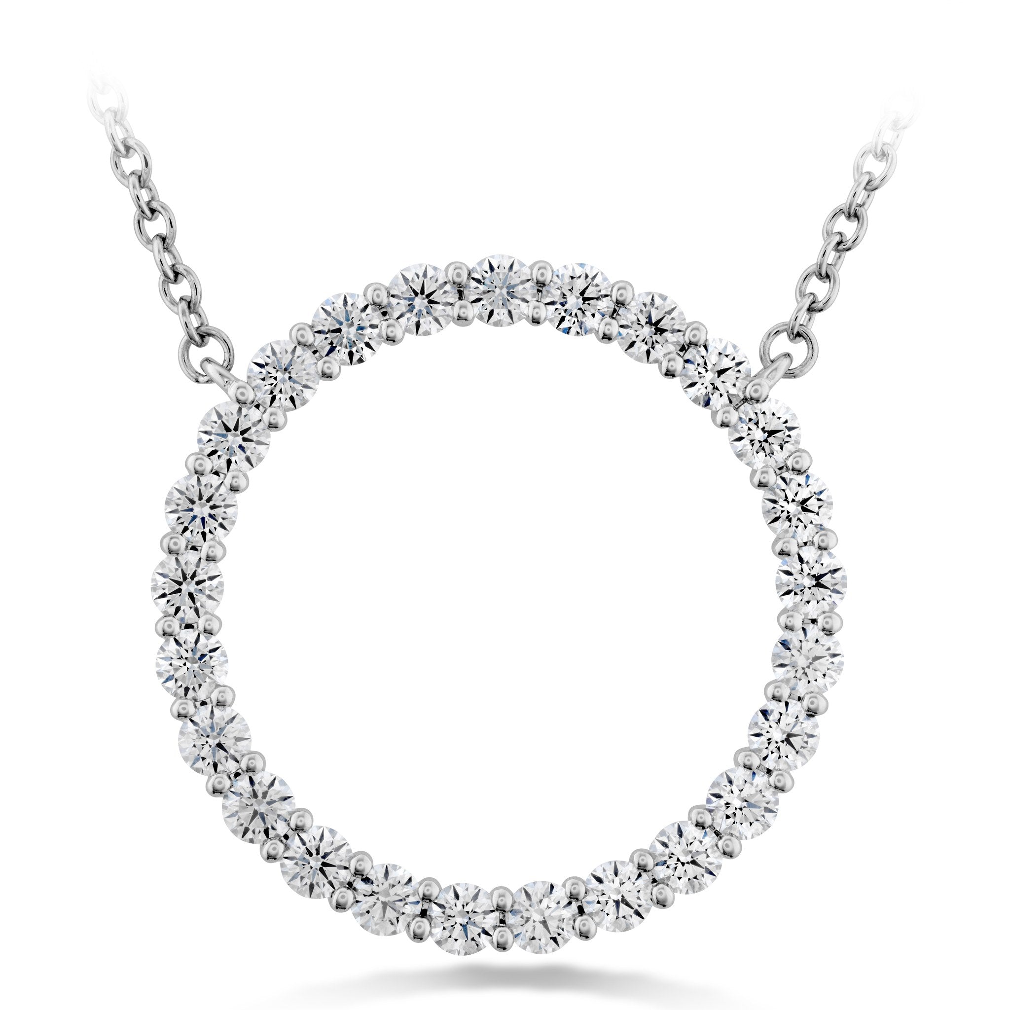 Hearts On Fire 18ct White Gold 0.63ct Signature Circle Pendant - Large