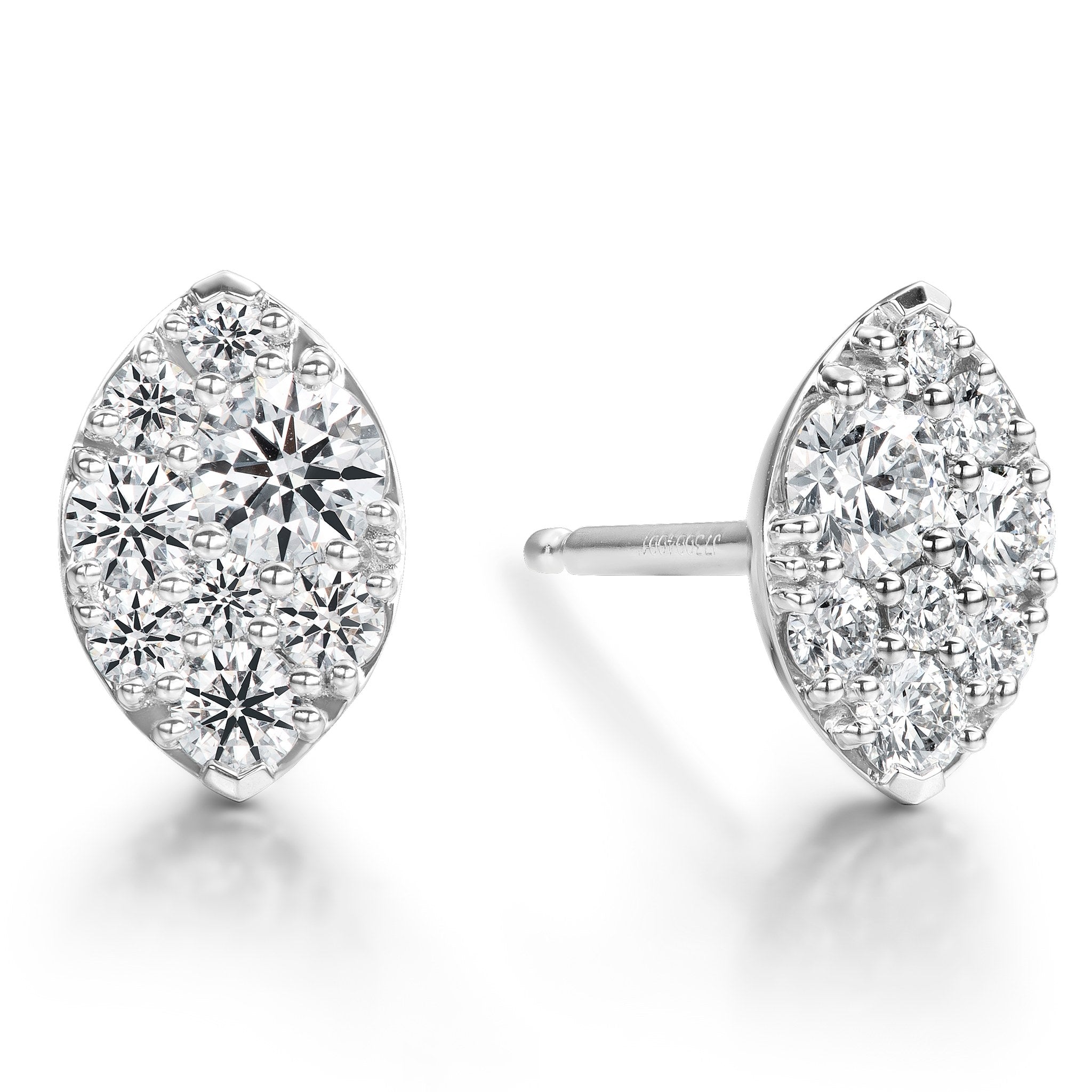 Hearts On Fire 18ct White Gold 0.33ct Tessa Navette Earrings