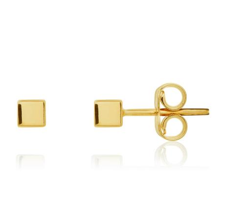 9ct Yellow Gold Three Ball Bar Stud Earrings
