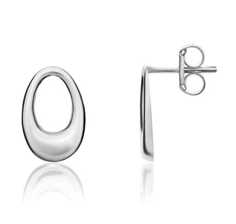 9ct White Gold Plain Stud Earrings