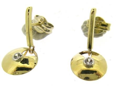 9ct Yellow Gold Oval Halo Cubic Zirconia Earrings