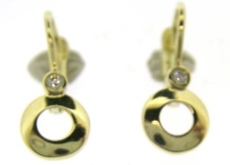 9ct Yellow Gold Cubic Zirconia Circle Earrings