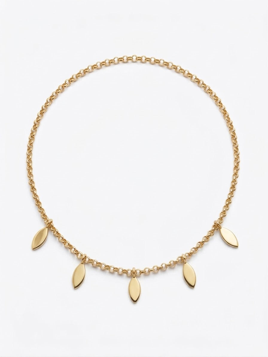 9ct Yellow Gold Leaf Pendant Necklace