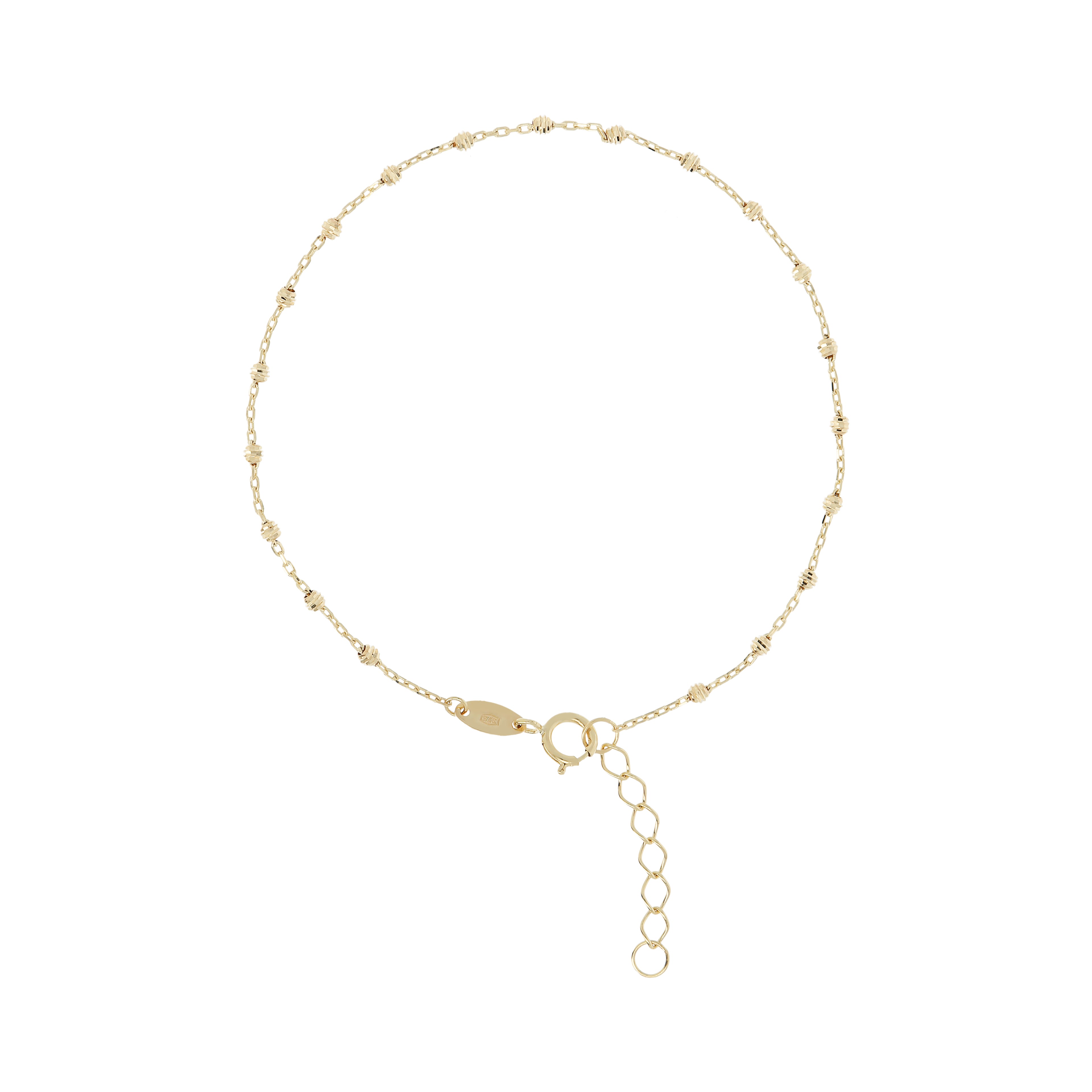 9ct Yellow Gold Diamond Cut Ball Bracelet