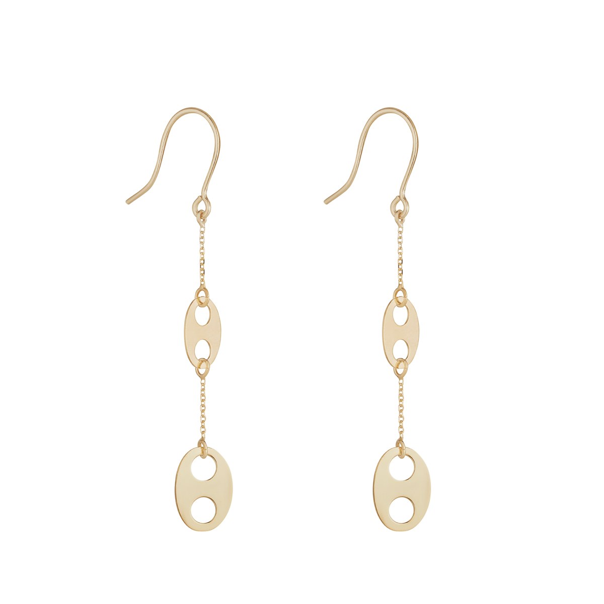9ct Yellow Gold Gucci Link Drop Earrings