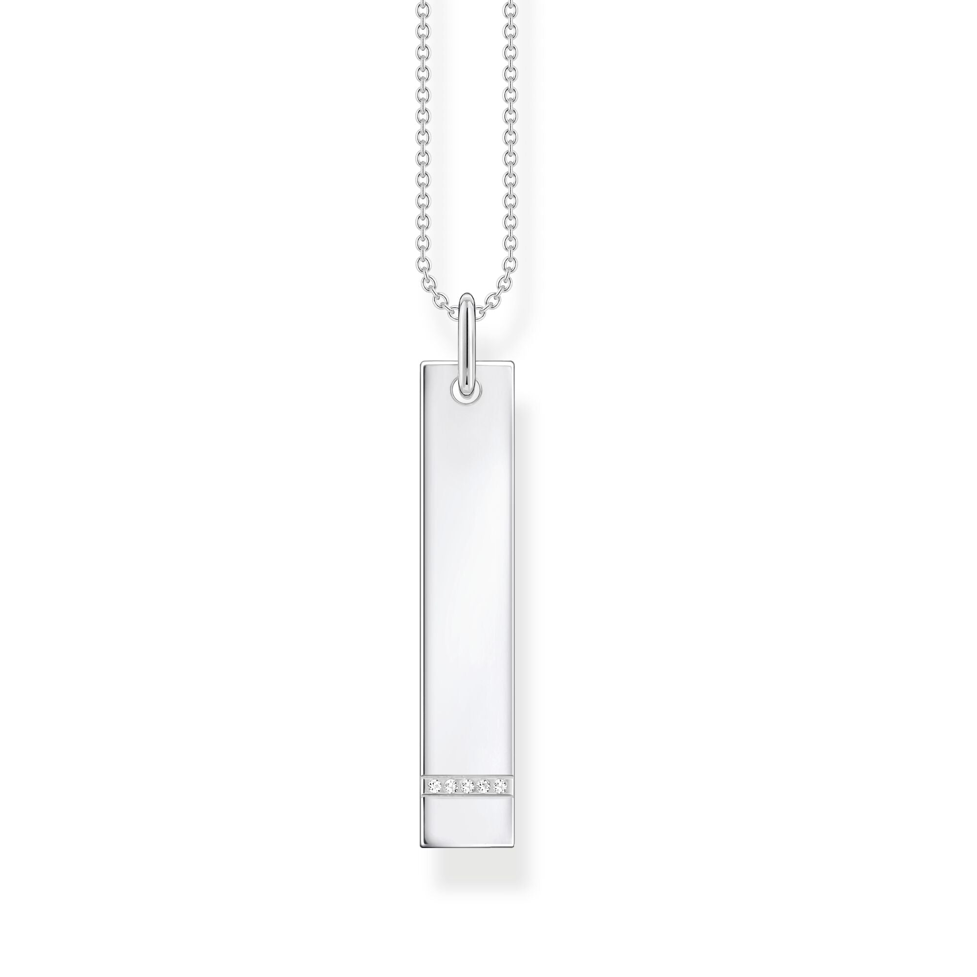 Thomas Sabo Sterling Silver Engravable Necklace with Cubic Zirconia