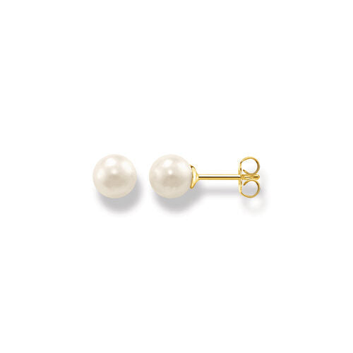 Thomas Sabo Sterling Silver YGP Pearl Studs