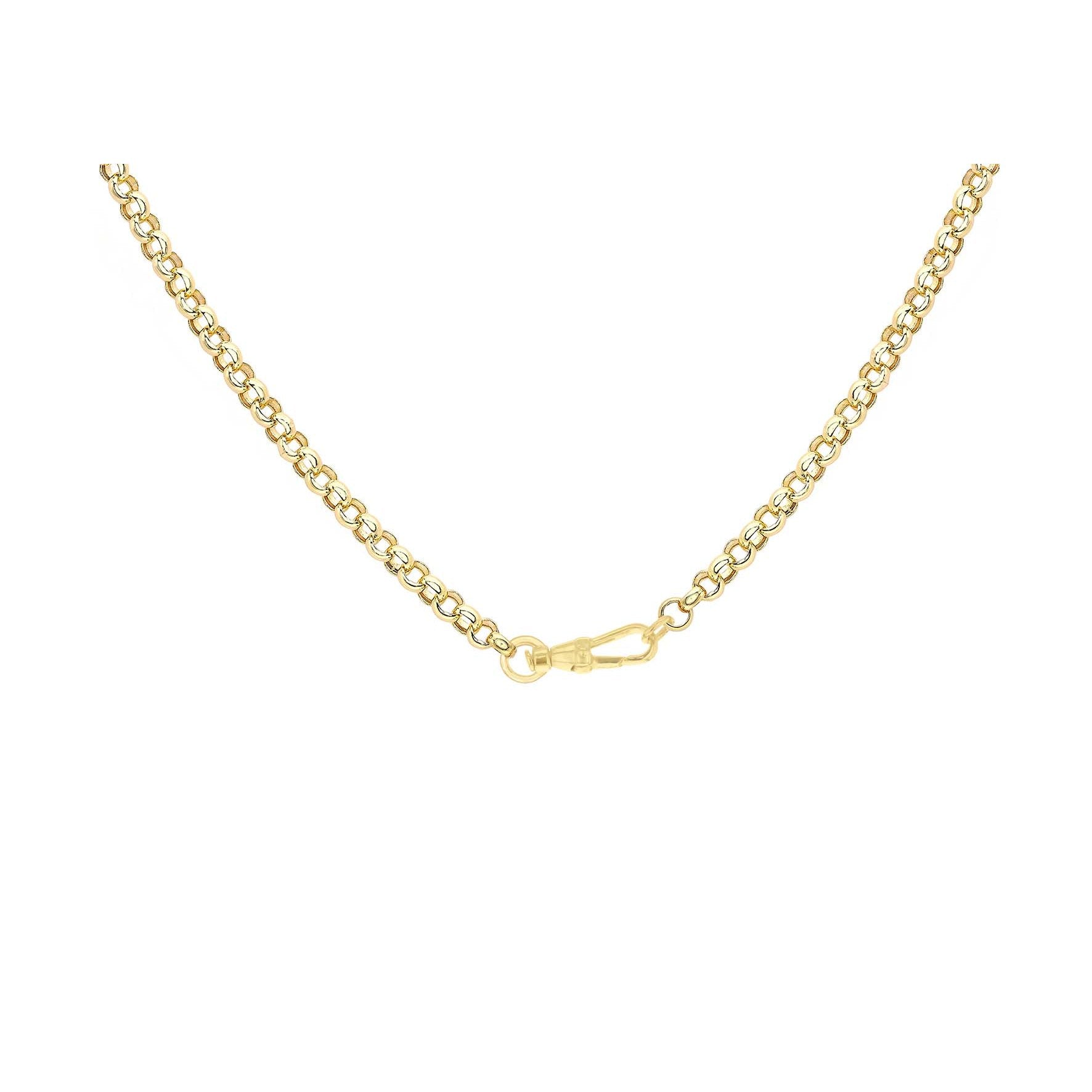 9ct Yellow Gold Belcher Chain Necklace with T-Bar Albert Clasp