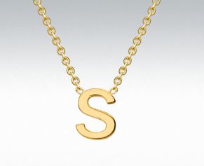 9ct Yellow Gold Mini Initial S Pendant