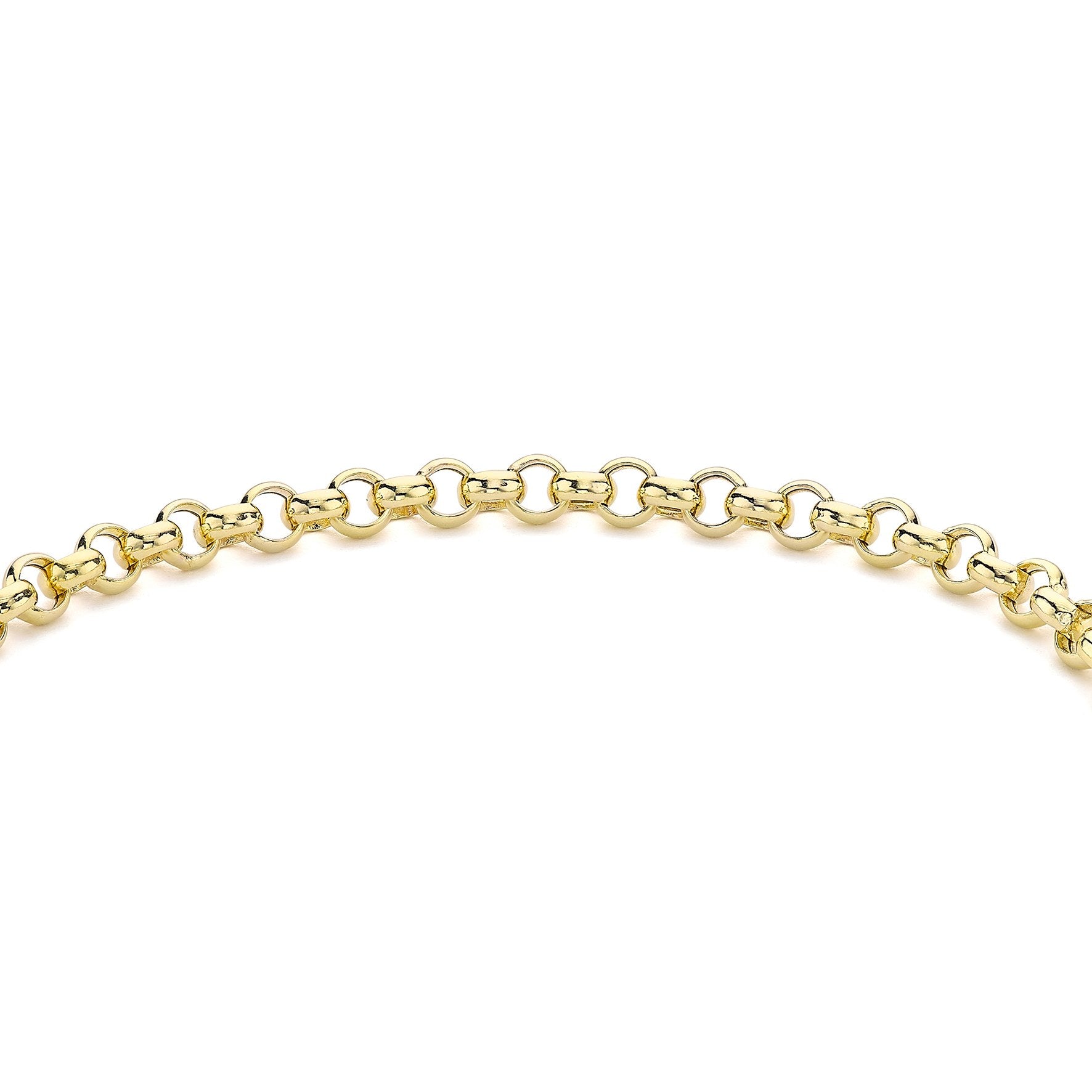 9ct Yellow Gold 100 Belcher Chain T-Bar Bracelet with Albert Clasp 7.5 Inch