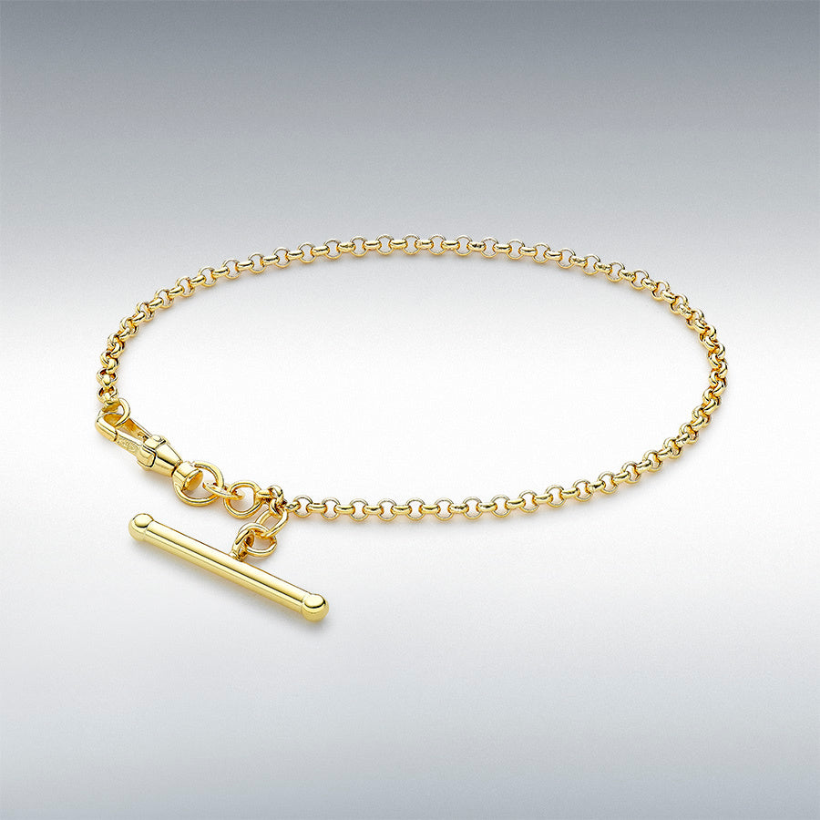 9ct Yellow Gold T-Bar Belcher Chain Bracelet