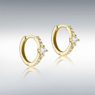 9ct Yellow Gold Huggie Hoop Earrings