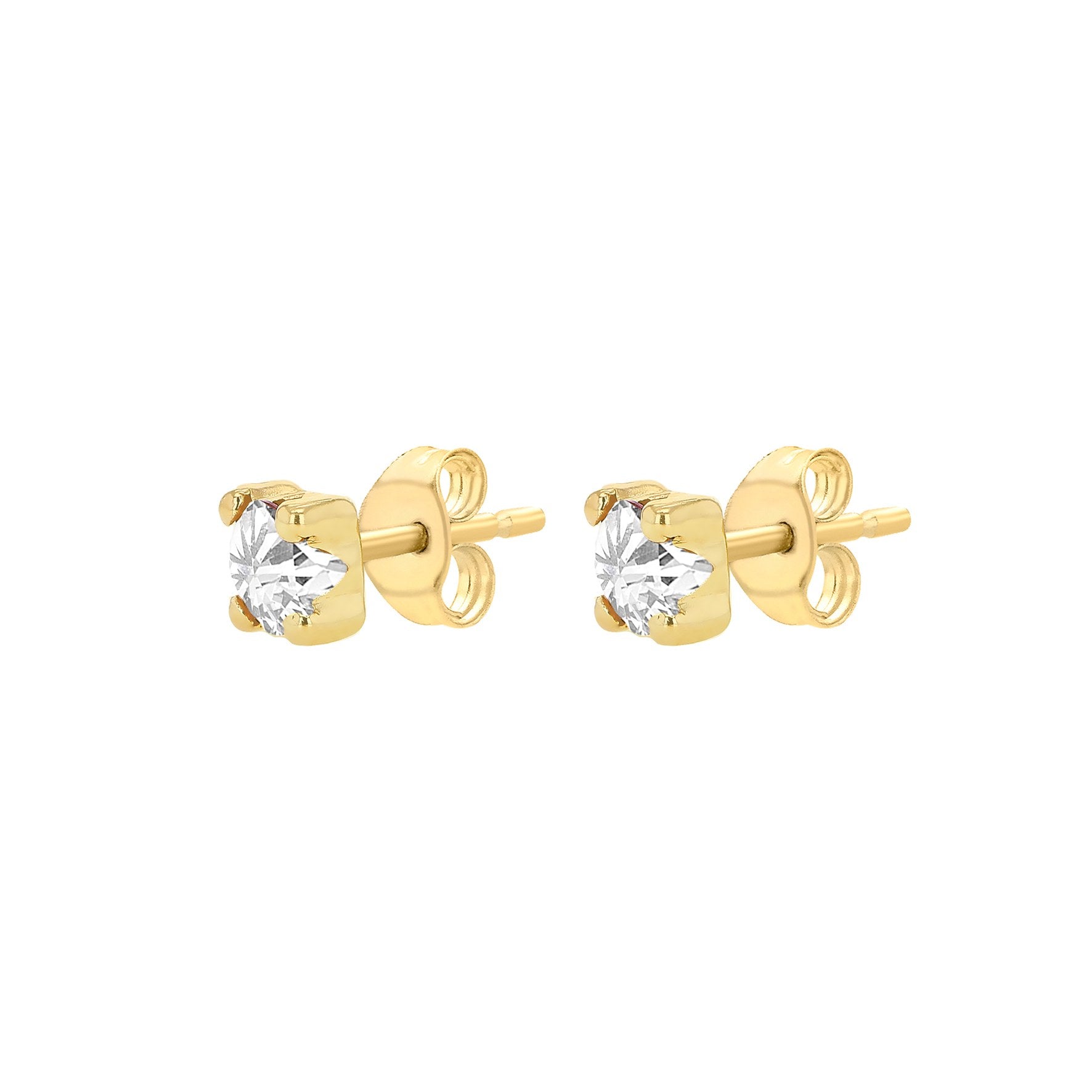 9ct Yellow Gold 4mm Cubic Zirconia Stud Earrings