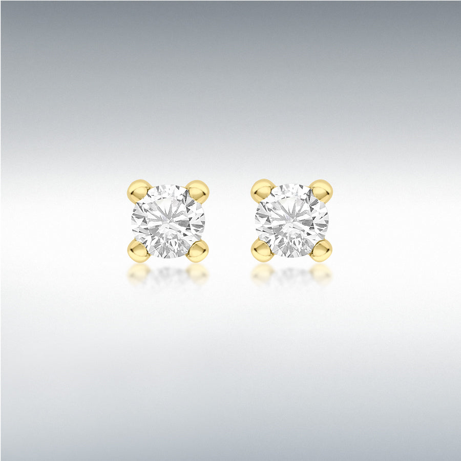 Dazzling 9ct Yellow Gold CZ Earrings