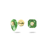 Swarovski Gold Plate Numina Stud Earrings with Green Crystal