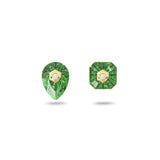Swarovski Gold Plate Numina Stud Earrings with Green Crystal