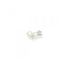 Thomas Sabo Sterling Silver Climber Earrings with Freshwater Pearl and Cubic Zirconia