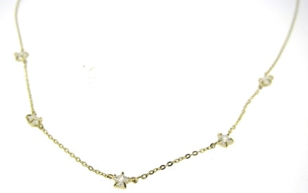 9ct Yellow Gold Cubic Zirconia Star Necklace