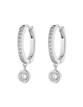 Diamondfire Sterling Silver CZ Hoop Earrings