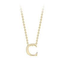 9ct Yellow Gold Initial C On Trace Chain 17.5 Necklace
