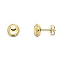 9ct Yellow Gold Diamond Cut Ball Stud Earrings