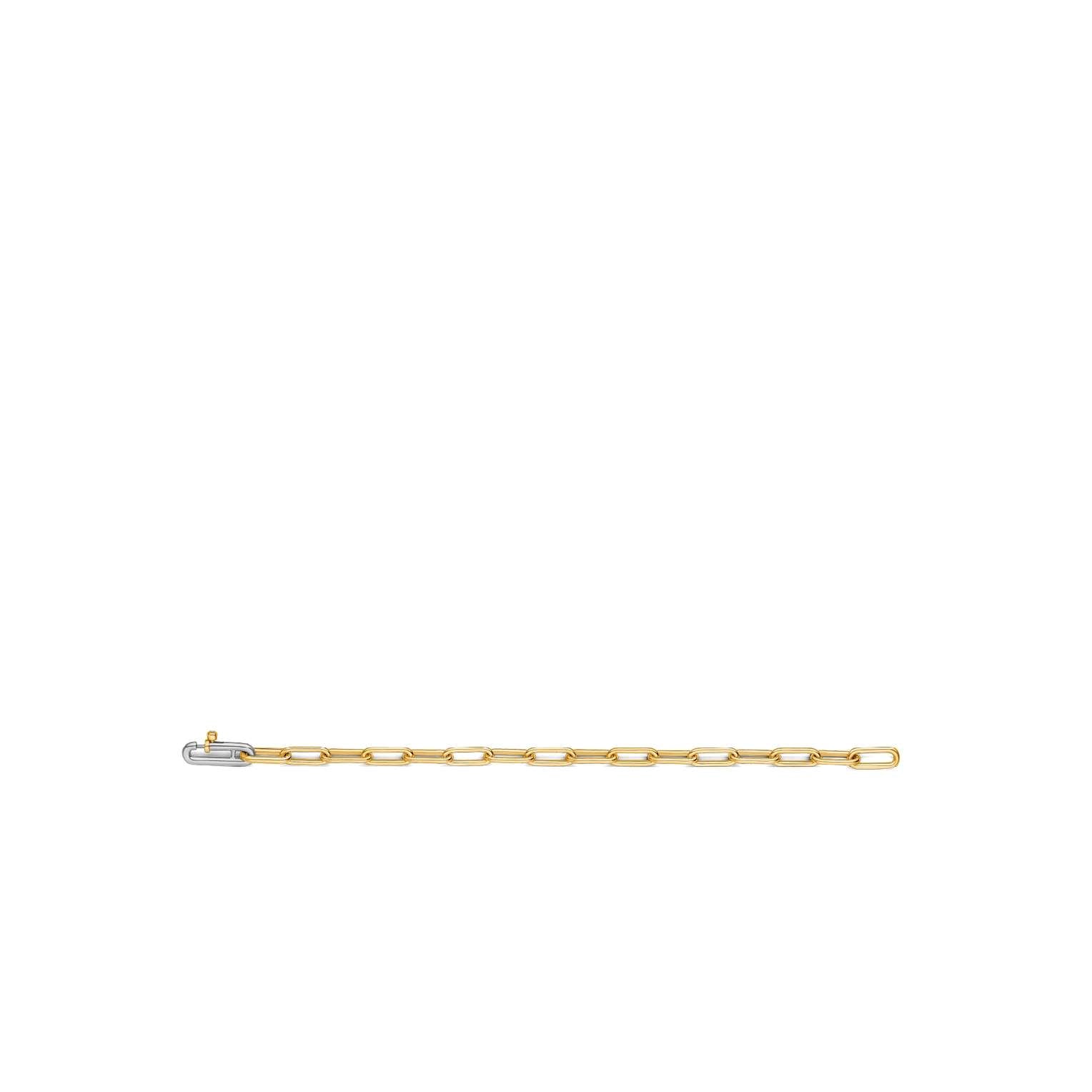 Ti Sento Sterling Silver & Gold Plated Paper Link CZ Clasp Bracelet