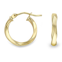 Elegant 9ct Yellow Gold Twisted Hoop Earrings
