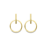 9ct Yellow Gold Spike and Paper Link Drop Earrings