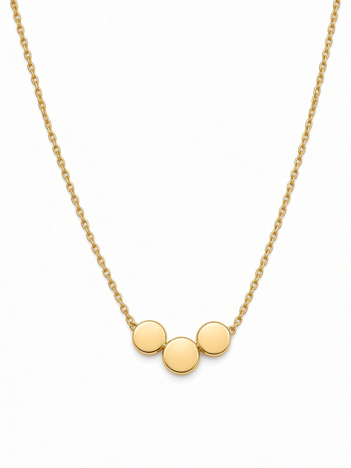 Triple Bead 9ct Yellow Gold Necklace