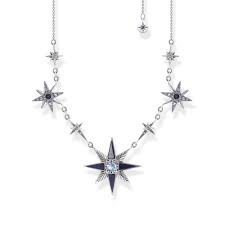 Thomas Sabo Sterling Silver Star Necklace with Multicoloured Cubic Zirconia