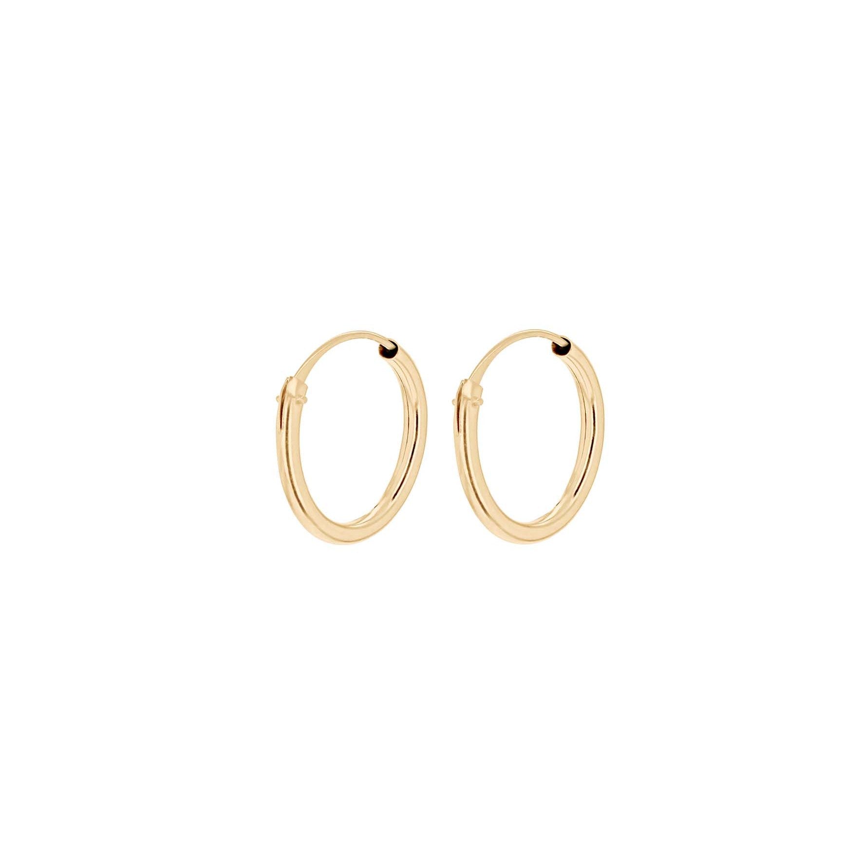 9ct Yellow Gold 13mm Sleeper Earrings